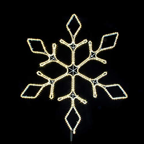 Pridea LED Schneeflocke Funkeleffekt für innen & außen Zimmerdeko Weihnachtsdeko Weihnachtsbeleuchtung Party Deko 76 LEDs ∅71cm + 40 Funkel LED 24 Watt Lichterkette