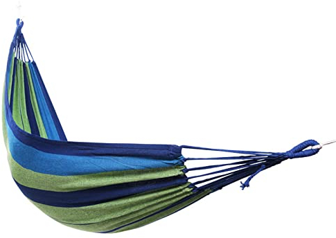 Outdoor Baumwolle 190 x 80 cm, Doppelhängematte Stabhängematte für Indoor Outdoor Balkon Garten Camping Strand, Tragbar und Atmungsaktiv, 200kg