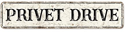 Privet Drive Custom Street Sign Privet Drive Signs Vintage Privet Drive Decor Metal Tin Sign Wall Art Farmhouse Decorative Sign Rustic For Bedroom Cafe Bar Office Garage 18x4in