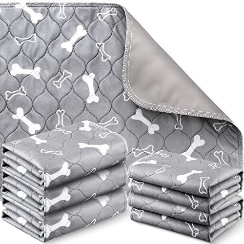 Namalu 6 Stück Waschbare Pee Pads für Hunde Wiederverwendbare Welpenmatte Saugfähige Geschichtete wasserdichte Matte Stoff Wurf Haustier Pad für Hunde Haustiere Katze (Grau, 16 x 24 Zoll)
