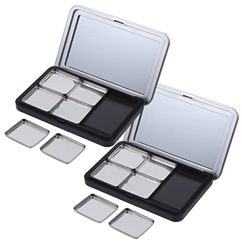 minkissy 2sets Palette Ombretti Vuote Contenitore Per Pigmenti Ombretto Multi-scomparto Pratica Per Makeup e Viaggio Struttura Leggera e Resistente Per e Regali Amiche