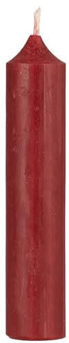 Ib Laursen Set di 8 candele a stelo rosso rustico, altezza 2,2 x 11 cm