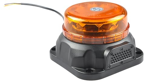 Ryme Automotive Rotativo LED Ámbar R65 con Alarma integrada - Sincronizable - Homologado R65, 3 funciones, Pirulo Tractor, Luz Emergencia Vehículos agrícolas, grúas