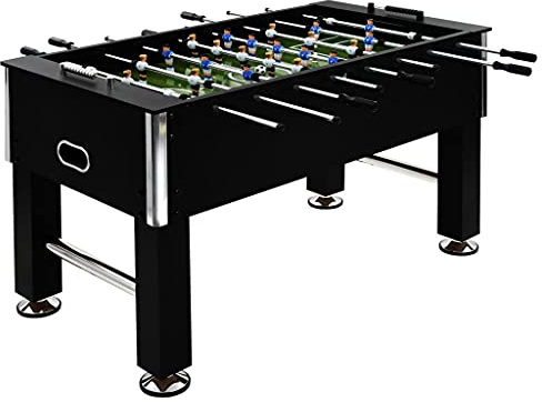KOIECETA Futbolín de Acero 60 kg 140x74,5x87,5 cm Negro Equipos Juegos Interior
