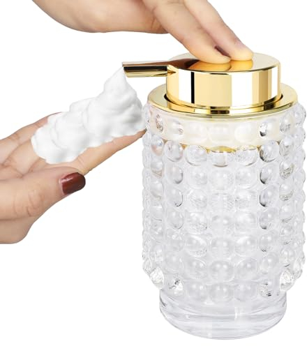 Segbeauty Schaumspender, Seifenschaumspender Leere, Seifenspender Vintage mit Schaumpumpe, Glas, Transparent, für Duschgel, Handseife, Shampoo