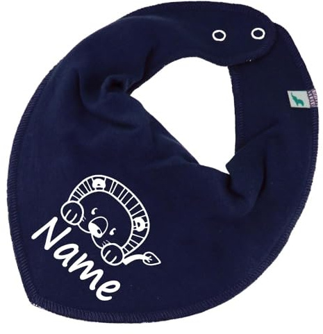 HALSTUCH Löwe mit Name oder Text personalisiert für Baby oder Kind aus Baumwolle in Einheitsgröße