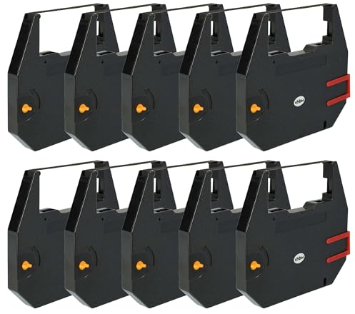vhbw 10x Farbband Schriftband kompatibel mit Triumph-Adler Beta 8000 T, Beta 8000 Nadeldrucker, Bondrucker - Carbonband Schwarz
