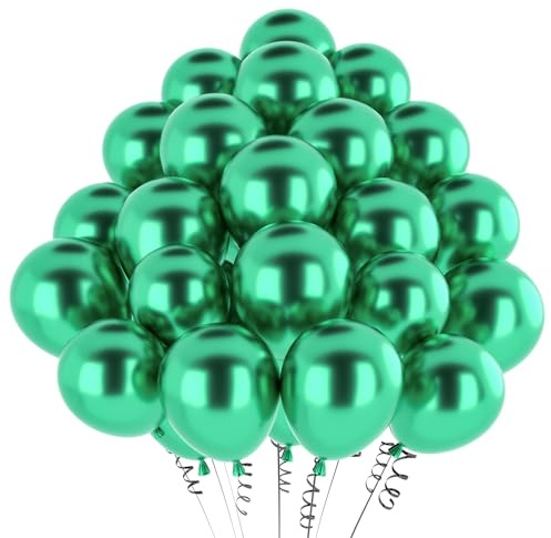 Globos Metálicos Verde,100 Piezas 12 Pulgadas Globos Verde Mate Cromado Metálicos Para Cumpleaños,Graduaciones, Fiesta,Boda Decoración
