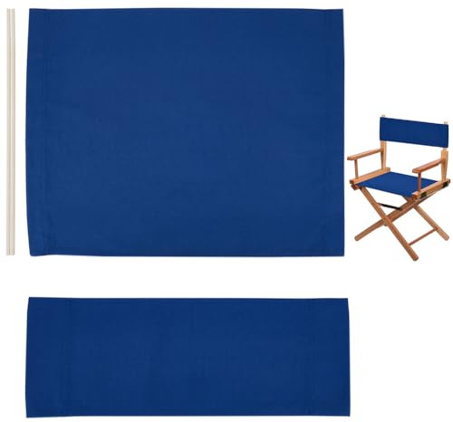 GORGECRAFT Ersatz-Sitzbezüge für Regiestuhl, Marineblau, 1 Set | Segeltuch-Stoff, Sitz- und Rücken-Set, Mit Holzstab, Für zusammenklappbaren Freizeitsitz, Schminkstuhl geeignet