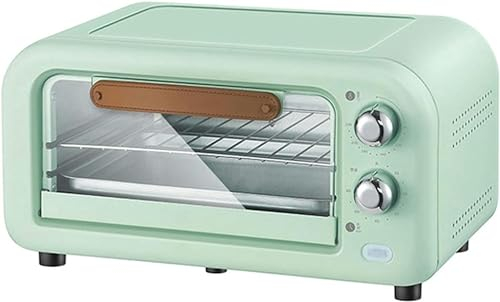BTURYT Four À Maison Électrique À Domicile en 12 litres, Mini Four À Gain De Grille-Pain Rétro Multifonction, Contrôle De Température Réglable, Minuteur De 800 W Et 60 Minutes, 2 Accessoires