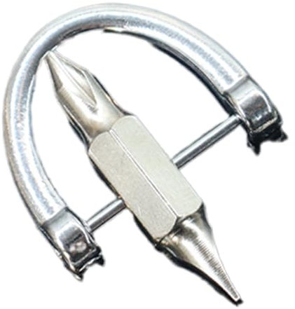 Tournevis porte-clés, petit tournevis à tête plate, le tournevis cruciforme adopte un design à double tête équipé d'une tête cruciforme PH1 et d'une tête plate de 5 mm en acier au chrome vanadium,