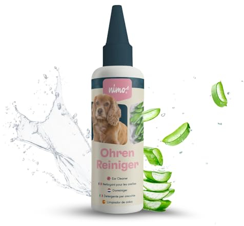 nimo® Ohrenreiniger | für Hunde, Katzen & Haustiere mit Aloe Vera & Panthenol | schonend natürliche Reinigung gegen Juckreiz, Infektionen, Ohrenschmalz, Entzündung & Ausfluss | minimiert Kopfschütteln