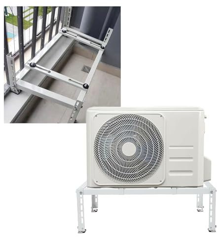 Moubhjd Soporte de Piso de Dos Niveles para Aire Acondicionado - Montaje en Tierra para Unidades Mini Divididas (Color: White)