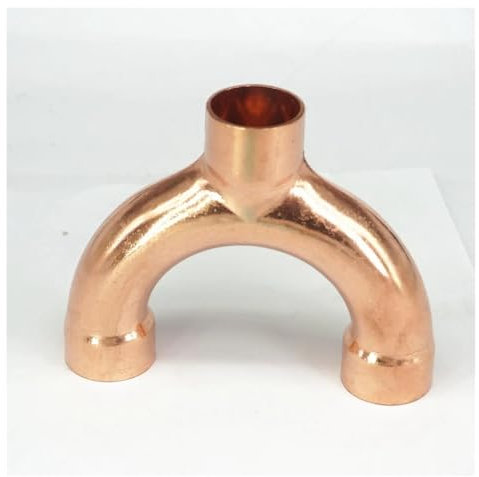 AUOQKQUT 32x1.6x125mm Copper End Feed Equal Y 3 Ways Welding Pipe Adapter Fitting Air Conditioner Refrigeration Gas Water Oil