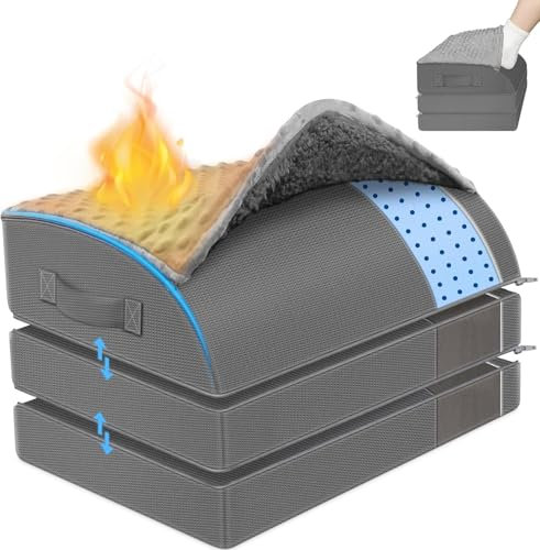 KingPavonini Fußstütze Schreibtisch, Gel-Memory-Schaum Fußbank, 3 Höhen verstellbar, wärmende Fußtasche für Rücken, Hüfte, Beine Discomfort Relief, ergonomische Footrest für Bürostuhl & Gaming-Stuhl