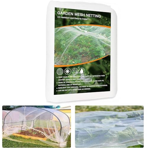 Gardening Mesh Netting Garden Ultra Fine Mesh Net for Pest Barrier Bird Netting Mosquito Net Row Cover Raised Bed to Protect Your Patio Vegetables Plants Fruits and Flowers (2x5m)