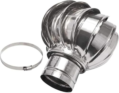Zanotva 304 Stainless Steel Chimney Cap Steady Hood Typhoon Roof Ventilator Rainproof Roof Replacement Balloon Exhaust Vent(150mm)
