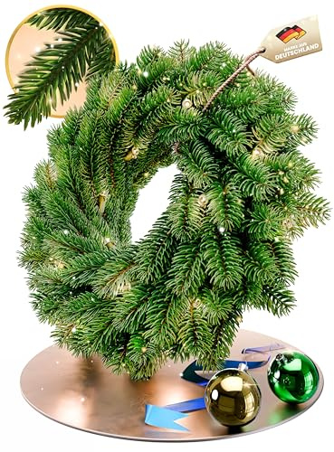 ArtiTree - Weihnachtskranz für Tür, Adventskranz, Weihnachtsdeko, Künstlicher Tannenkranz - 80cm (80 cm, mit Beleuchtung)