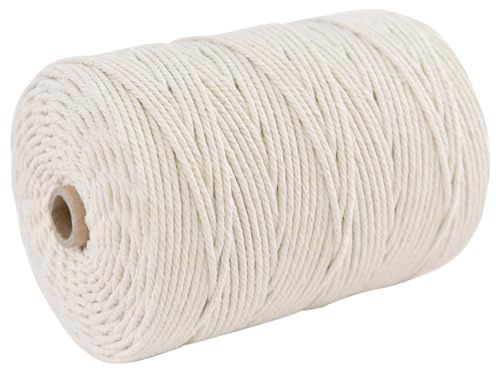 Cordon de macrame en coton naturel 1 mm x 100m corde de brin simple pour le mur cintre plante suspendu bricolage