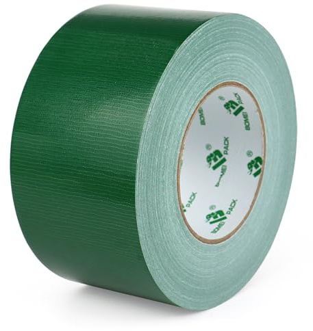 BOMEI PACK Ruban Adhésif Toilé Heavy Duty Duct Tape 75mm x 50 m pour les travaux de réparation, fixation, de scellage, d'étiquetage et de rénovation (Vert)