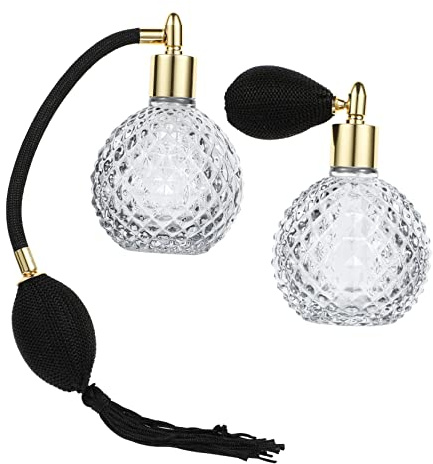 NIYANGLE 2pezzi Bottiglie Profumo Ricaricabili in Vetro Vintage Con Motivo Ananas Per Spray Profumo Lozioni e Design Elegante e Funzionale Per Viaggio e Casa