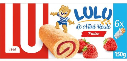 L'ou – Mini Gâteaux Fourrés à la Fraise, Plaisir Fruité et Moelleux en Sachets Pratiques (6x150g) - Lot de 4 - vendu par Lot