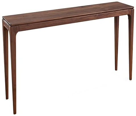 YCYRF Mesa Consola Recibidor de Madera Maciza de Caucho, Mesa de Entrada Moderna para Salas y Dormitorios, Resistente y Duradera, Fácil de Montar, Nogal(140x32x80cm/55x12.6x31in)