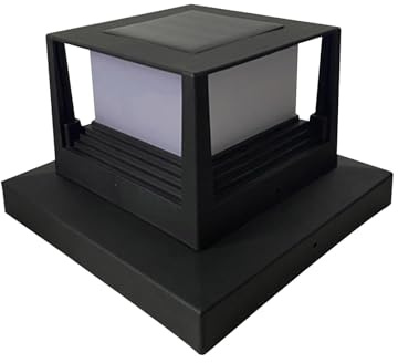 Solar Post Cap Light Outdoor Outside Light for Garden Porch Railing Backyard Black