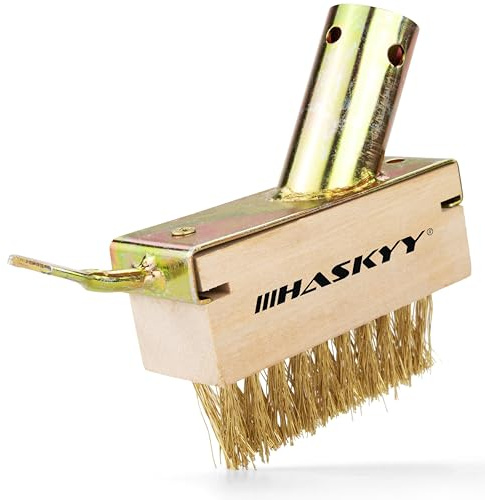 HASKYY Fugenbürste Fugenkratzer Unkrautbürste 2-in 1 - Profi Fugenreiniger mit Stahlbürste - für Unkraut & Moos - Terrassen & Pflasterfugen Reinigung