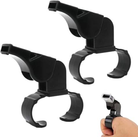 2Pcs Finger Grip Whistles,Referee Whistle Handheld,Whistles Sports Portable | Loud and Crisp Sound,for Enhanced Game Management Versatile Whistles,for Training and Outdoor Camping