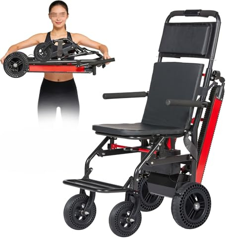 Elektrischer Treppensteiger Mit Raupenfahrwerk,Rollstuhl-Treppensteiger Mit Handwagenfunktion,Fahrgestell Für Treppenauf- Und -Abfahrt,Tragfähigkeit 250 Kg/551 Lbs Black 13ah