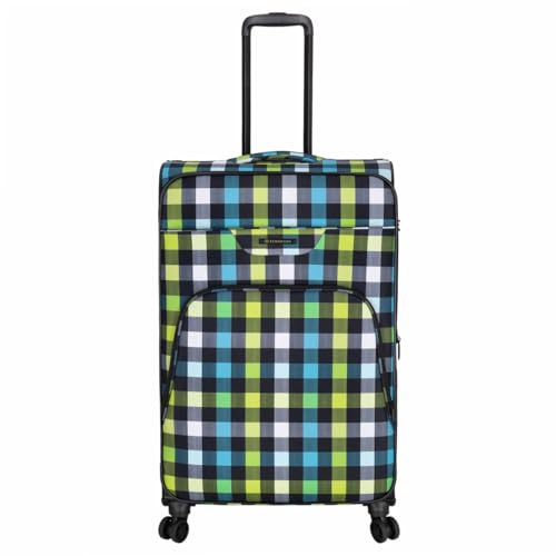 Kenorada Reisetrolley SoftLITE 4w | Koffer aus strapazierfähigem Polyester | Leichter Trolley mit Vier Doppelrollen | TSA Zahlenschloss (greencheck, L - 78 cm großer Koffer (erweiterbar))