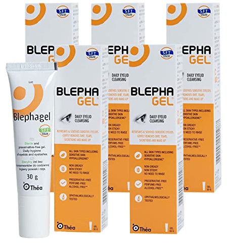 Thea Blephagel Steriles Gel – Die sanfte Lösung für die tägliche Augenlidhygiene | Konservierungsmittelfrei und hypoallergen | Beruhigt, erfrischt und macht die Augenlider weich | 5er Pack (5 x 30 g)