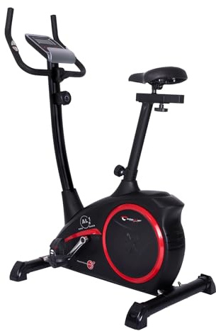 Christopeit Heimtrainer AL 1 Fahrrad Ergometer, leiser Hometrainer, 8-Stufig, bis 150kg, 9kg Magnet-Bremssystem, LCD-Display, Transportrollen