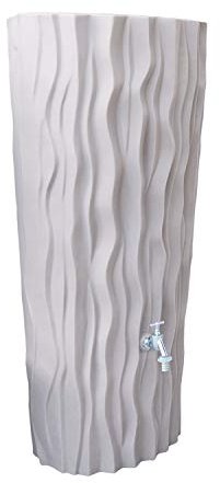 Regentonne Regenwassertank Alana 160 Liter Taupe aus UV- und witterungsbeständigem Material. Regenwassertonne mit integrierter Pflanzschale und hochwertigen Messinggewinde