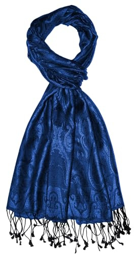 Lorenzo Cana Herrenschal Schal Schaltuch jacquard gewebt 100% Seide Paisley Muster Seidenschal Seidentuch Blau Ton in Ton 7860911