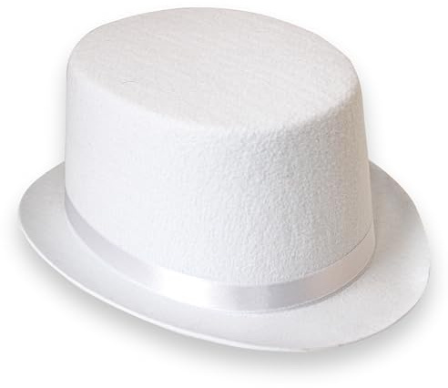 Carnavalife, Sombrero Chistera, Sombrero de Copa, de Fieltro Satén, Sombrero Mago con Cinta de Raso para Carnaval, Halloween, Fiestas, etc