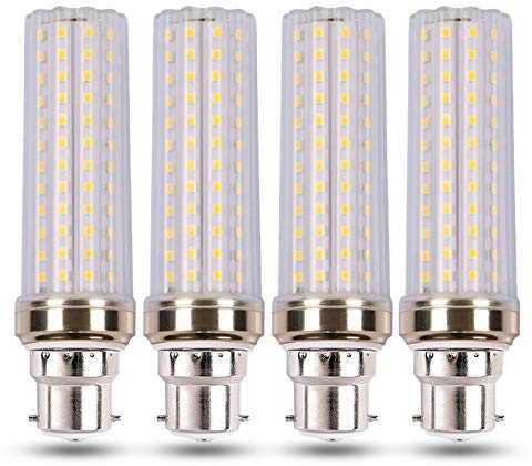 Akynite B22 LED Corn Bulbs 20W Warm White 3000K, 2000LM, 88 LEDs, 360° Beam Angle, Equivalent to B22 150W Incandescent, BC Bayonet LED Corn Lamp for Ceiling Light, Not Dimmable, Pack of 4