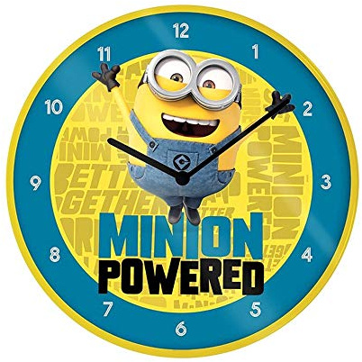 Minions 25cm Children's Despicable Me Wall Clock - Minion Powered