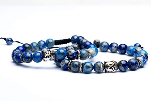 Wonder Care - Bracciali Chakra Buddha Real Rudraksha Perline Braccialetto Lava Bracciali Bracciale Rudraksha (2 per confezione), 20 count, Pietra