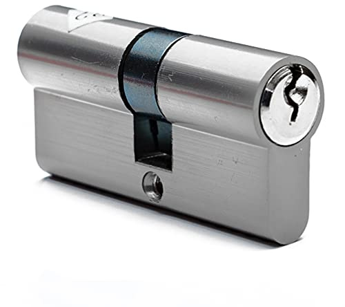 FELGNER Doppel-Zylinder Euro Zero Schließzylinder Profilzylinder Türschloss Sicherheitsschloss für Türen Haustür Wohnungstür - inkl. 3 Bart-Schlüssel | 30 / 35mm Nickel