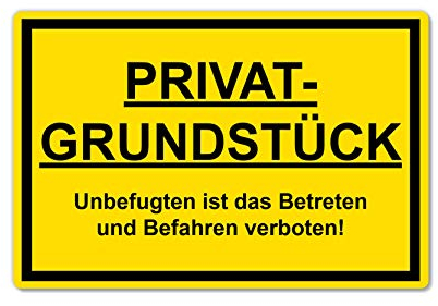XXL Privatgrundstück Unbefugten ist das betreten und befahren verboten Schild 40 x 30 cm aus stabiler PVC Hartschaumplatte 5 mm Achtung Privatgrund Schild mit UV-Schutz von STROBO