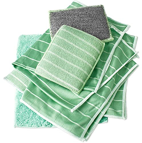 Set of 6 Bamboo Microfibre Cloths for Windows, Mirrors, Tiles Bodywork, Microfibre Bamboo Windows, Household Bathroom