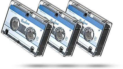 Reshow Dictating Blank Microcassette Tapes - Microassette Tape per la registrazione MC-60 Minuti adatti per lezioni e seminari -3 Pack