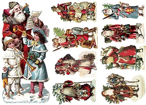 Zita`s Creative Reispapier A3 - Santa Claus. Motiv-Strohseide, Strohseidenpapier, Decoupage Papier