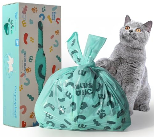 PAWSHOLIC Home Kompostierbare Hundekotbeutel mit extra langem Griff, 180 grüne Beutel mit kostenlosem Beutelhalter, duftende, verdickte Haustierkotbeutel, 100% biologisch abbaubar und plastikfrei