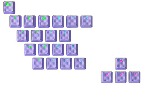 Ranked Rubber Keycap Set | Double shot Translucent | OEM Profile for Mechanical Gaming Keyboard (Lavender, 23 Keys)