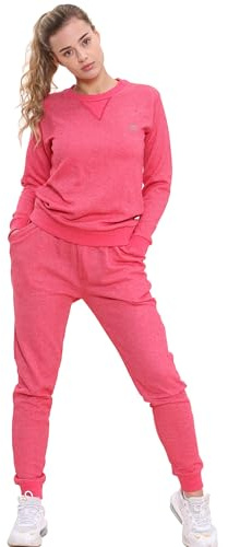 Bahob® Women’s Sportswear Set, Round Neck 2 Piece Women Track Suit Ladies Gym Wear Track Suit Stretch Leggings Yoga Workout Tracksuits Activewear Set S to XL (S, Pink)