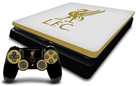 Head Case Designs Officially Licensed Liverpool Football Club Liver Bird Gold On Black Art Vinyl Gaming Skin Decal Compatible With Sony PlayStation 4 PS4 Slim Console and DualShock 4 Controller