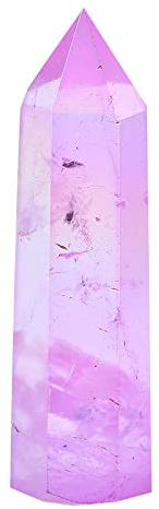 Naturale Viola Aura Cristallo di Quarzo Trasparente Pietra di Quarzo Decorazione Domestica Torre Regali, Viola Aura Quarzo, 61-70mm
